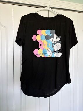 Disney Black Mickey Mouse Multicolor Bubble Graphic Tee